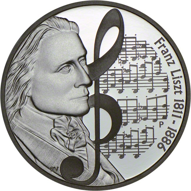 1 dolar Stříbrná mince Velcí skladatelé - Franz Liszt PP