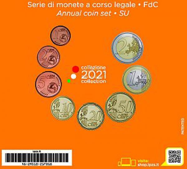 3,88 Euro CuNi kurz set Itálie 2021