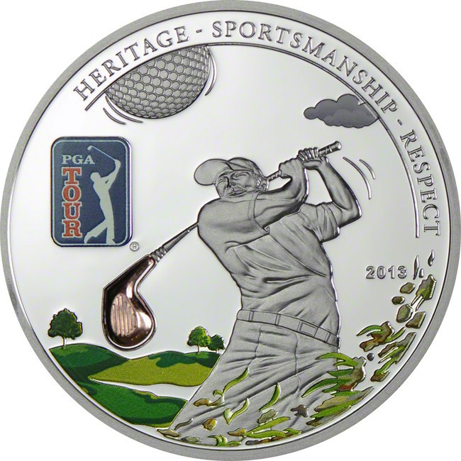 5 dolar Stříbrná mince PGA Tour - Golfový klub PP