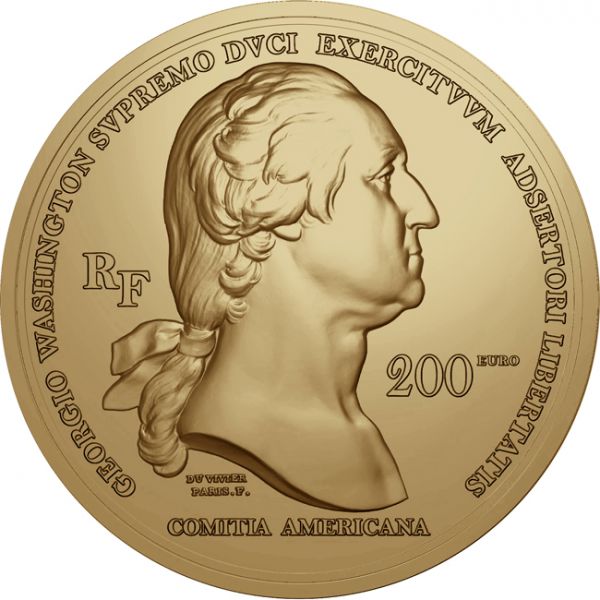 200 Euro Zlatá mince Washington před Bostonem